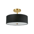 Black semi-flush mount ceiling light, by Dainolite, for hallway, bedroom, or entryway