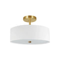 White semi-flush mount ceiling light, by Dainolite, for hallway, bedroom, or entryway