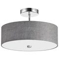 Grey semi-flush mount ceiling light, by Dainolite, for hallway, bedroom, or entryway