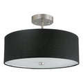 Black semi-flush mount ceiling light, by Dainolite, for hallway, bedroom, or entryway