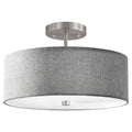 Grey semi-flush mount ceiling light, by Dainolite, for hallway, bedroom, or entryway