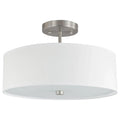 White semi-flush mount ceiling light, by Dainolite, for hallway, bedroom, or entryway