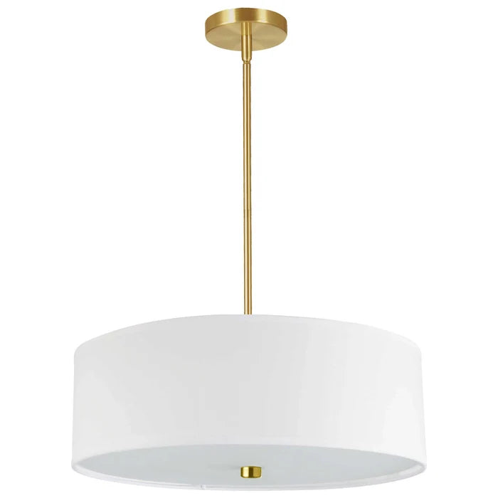 White pendant light, by Dainolite, for kitchen island or dining