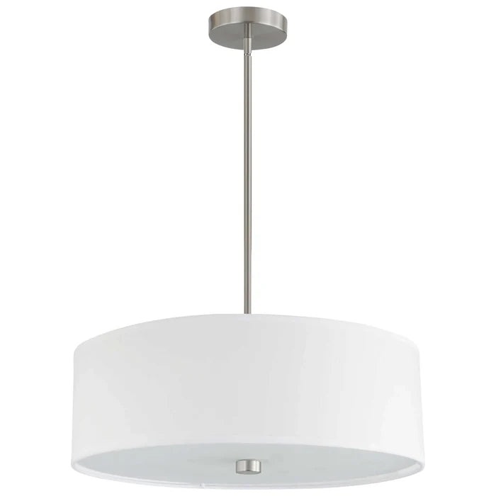 White pendant light, by Dainolite, for kitchen island or dining