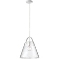 Clear pendant light, by Dainolite, for kitchen island or dining