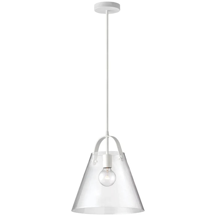 Clear pendant light, by Dainolite, for kitchen island or dining