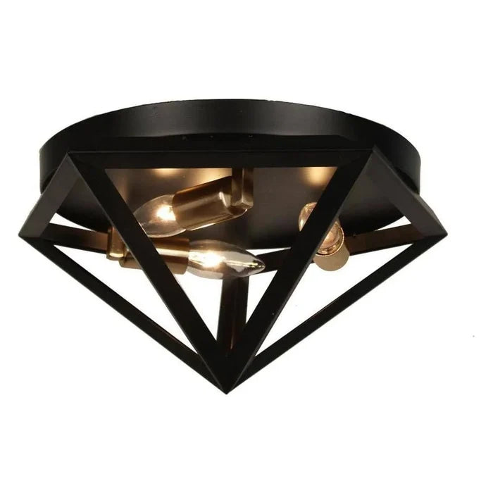 Black flush-mount ceiling light, by Dainolite, for hallway, bedroom, or entryway