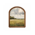Arch Top Stormy Field Framed Art