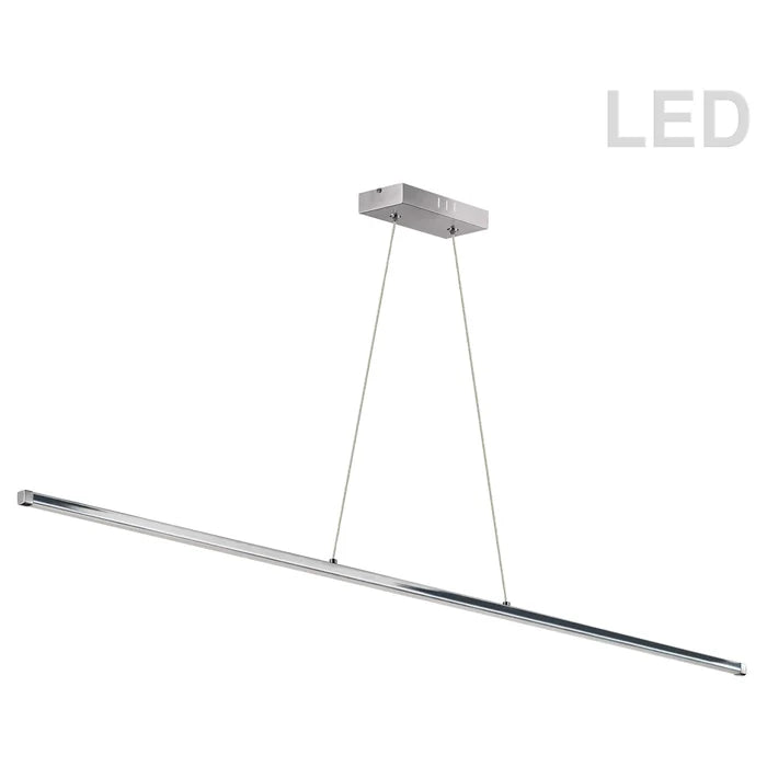 LED polished chrome pendant light, by Dainolite, for kitchen island or dining