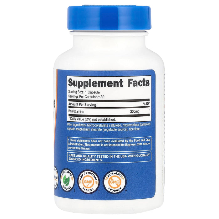 Nutricost benfotiamine 300 mg capsules 90 capsules by Nutricost