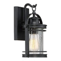 Mystic black wall sconce, by Quoizel, for hallway or living room