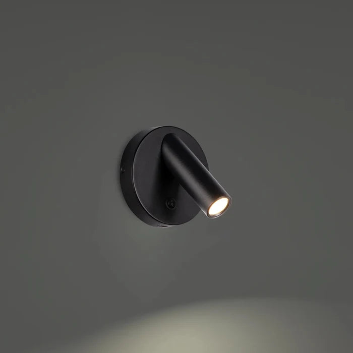 Black finish wall sconce, by Modern Forms, for hallway or living room