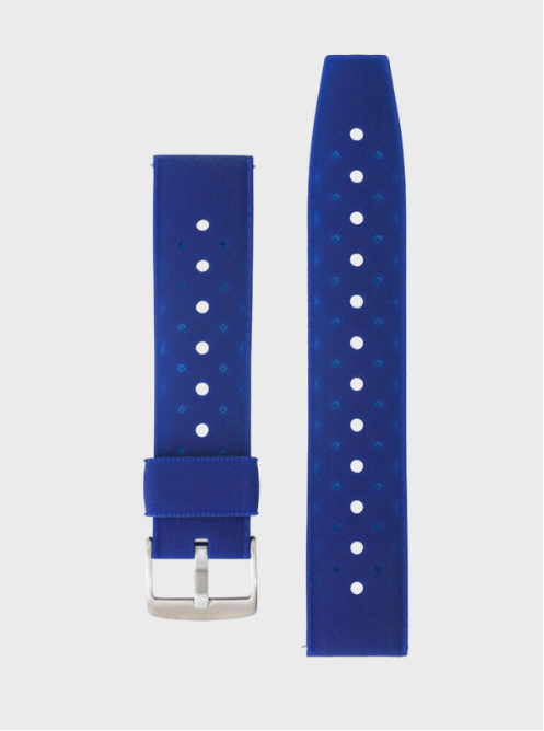 Bracelet en silicone bleu 20 mm à perforations