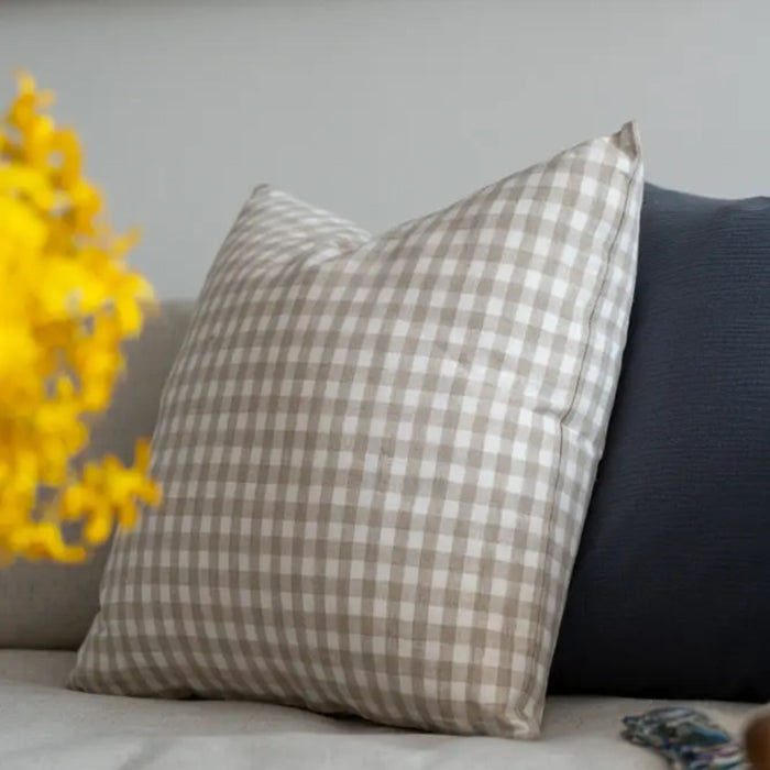 Brown Gingham Pillow