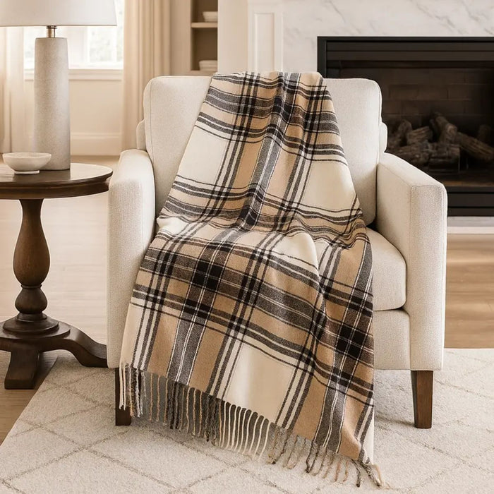 Brown Plaid Throw