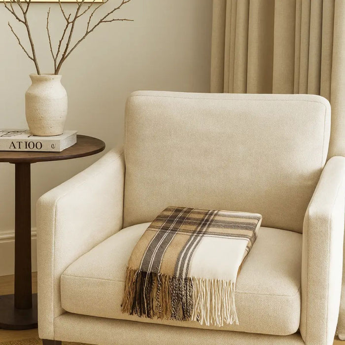 Brown Plaid Throw