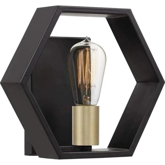 Earth black wall sconce, by Quoizel, for hallway or living room