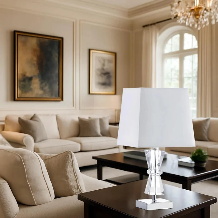 Clear light fixture, by Dainolite, angled view