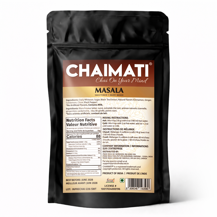 CHAIMATI Sweetened Instant Masala Chai Latte Premix - 2 lb