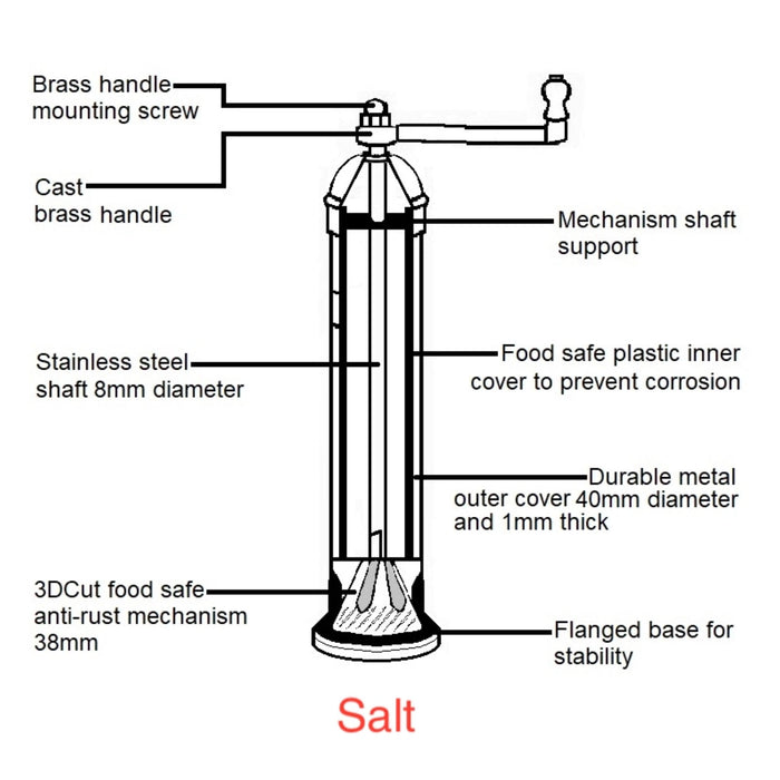 Chrome Salt + Pepper Mill
