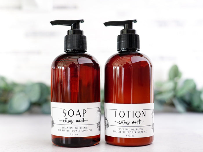 Citrus Mint Lotion - 8oz Bottle - Little Flower Soap Co