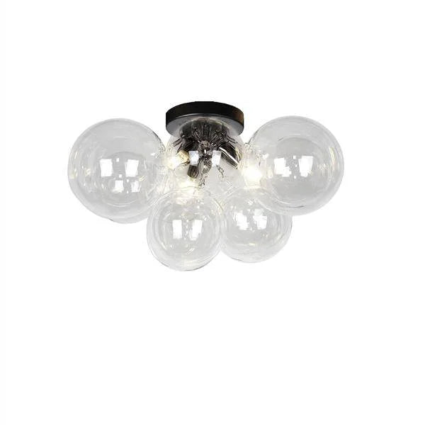 Clear flush-mount ceiling light, by Dainolite, for hallway, bedroom, or entryway