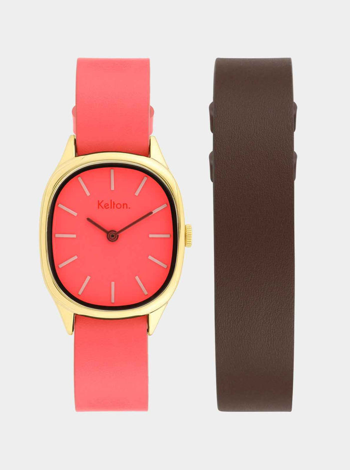 COFFRET - Montre Colorama Blush + Bracelet cuir offert