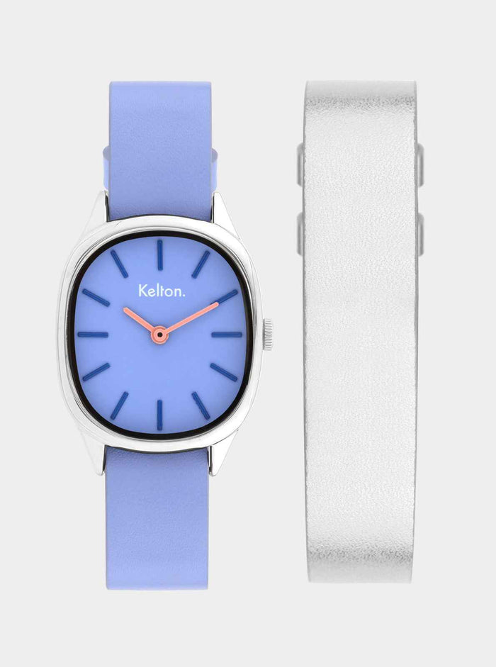 COFFRET - Montre Colorama Mauve + Bracelet cuir offert