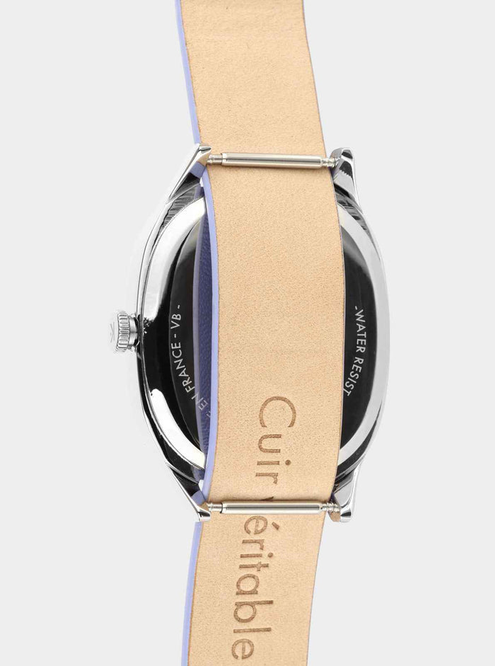 COFFRET - Montre Colorama Mauve + Bracelet cuir offert