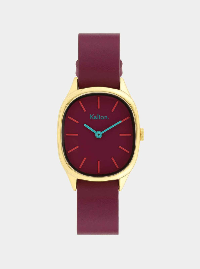 COFFRET - Montre Colorama Prune + Bracelet cuir offert
