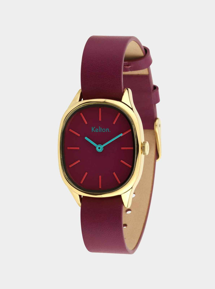 COFFRET - Montre Colorama Prune + Bracelet cuir offert