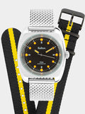 Coffret Montre RC2 Noir-Jaune Mesh + Bracelet Nato offert