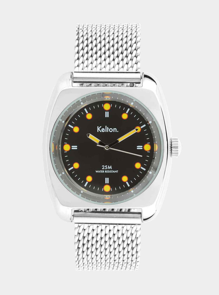 Coffret Montre RC2 Noir-Jaune Mesh + Bracelet Nato offert