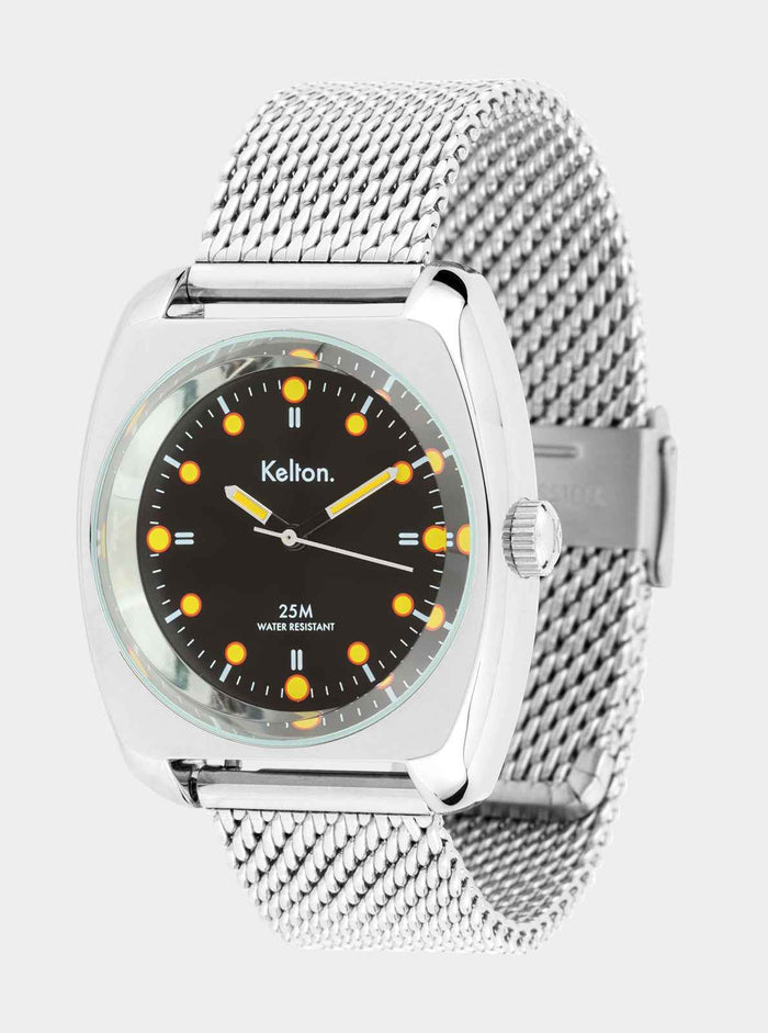 Coffret Montre RC2 Noir-Jaune Mesh + Bracelet Nato offert