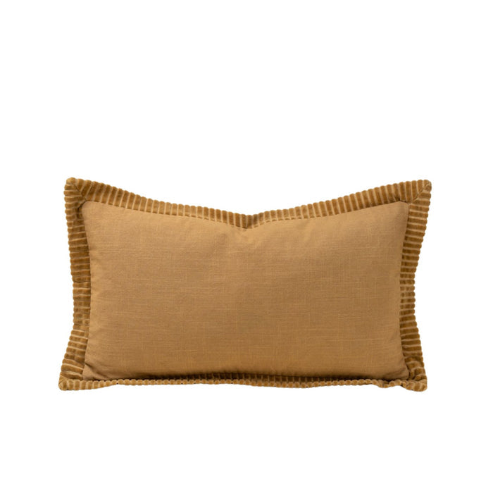 Corded Velvet Edge Pillow | Gold