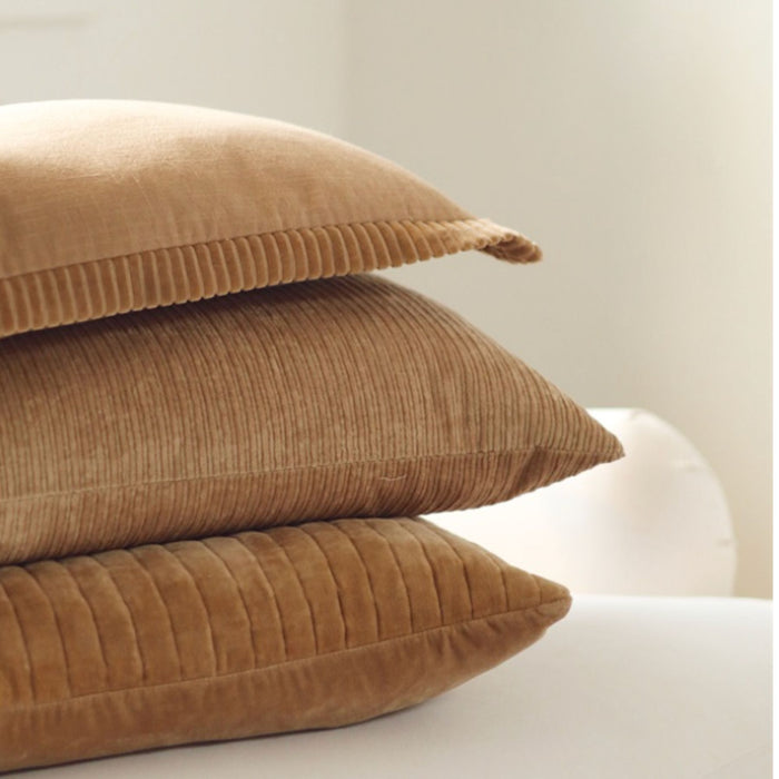 Corded Velvet Edge Pillow | Gold
