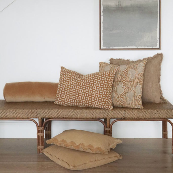 Corduroy Scallop Pillow | Gold