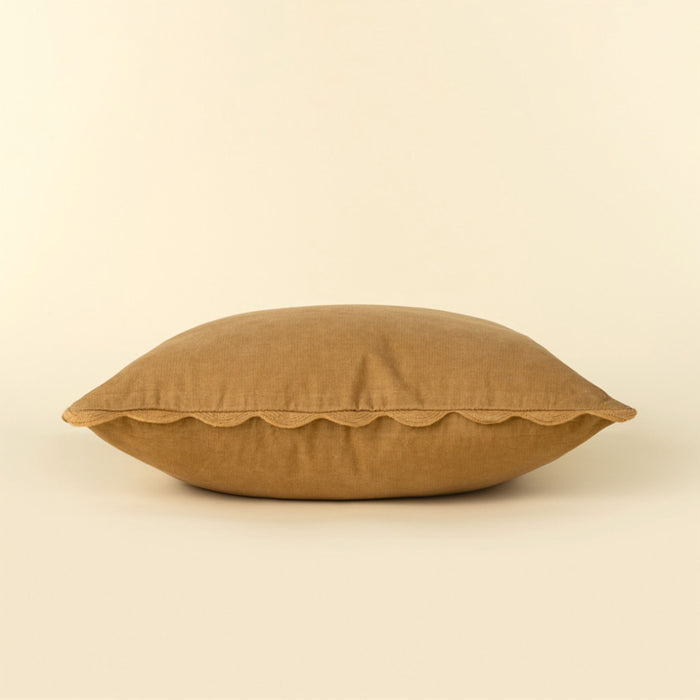 Corduroy Scallop Pillow | Gold