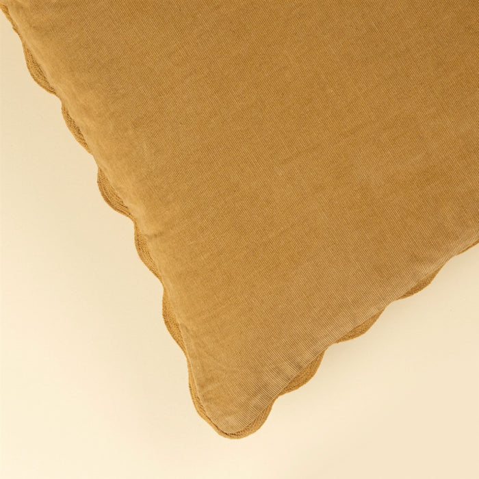 Corduroy Scallop Pillow | Gold