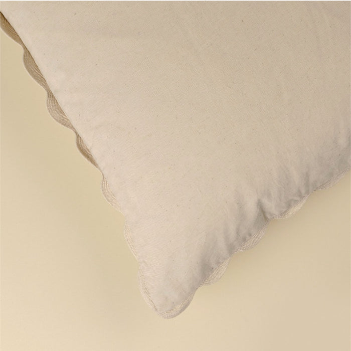 Corduroy Scallop Pillow | Ivory