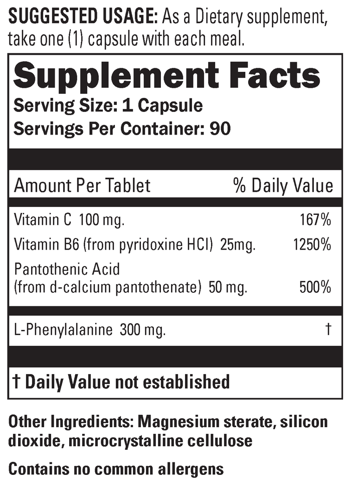 Craving supplement facts