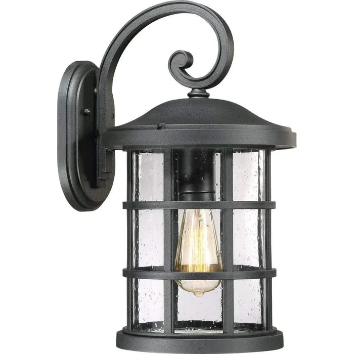 Earth black wall sconce, by Quoizel, for hallway or living room