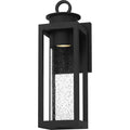 Matte black wall sconce, by Quoizel, for hallway or living room