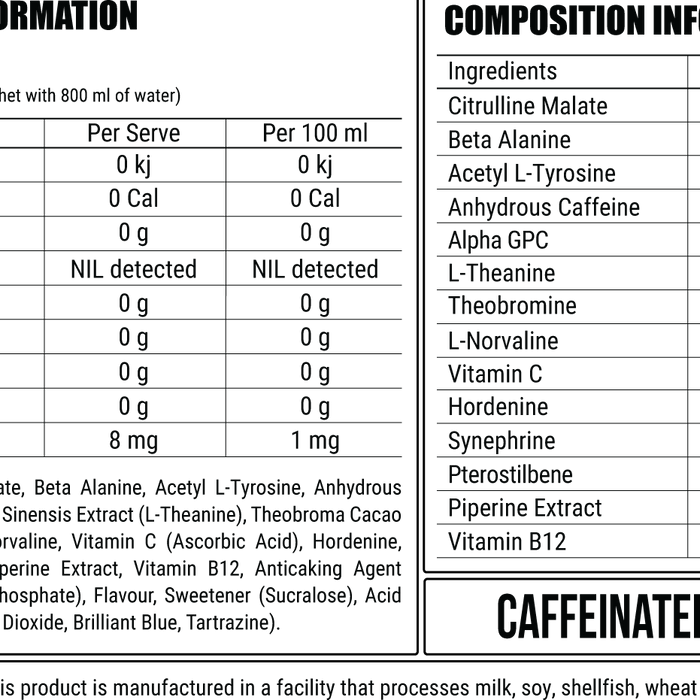 DISORDER - Nutritional Panel - Single Serve - Rainbow Warrior (#2)