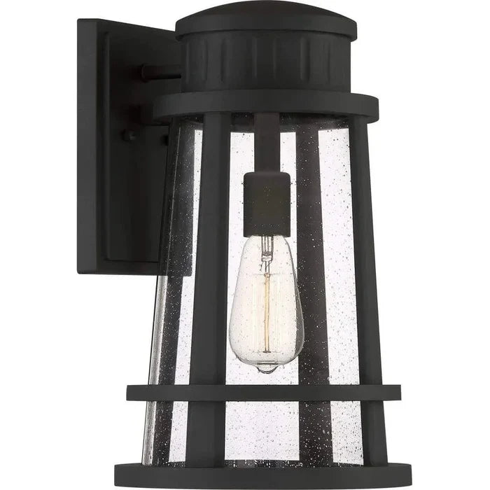 Earth black wall sconce, by Quoizel, for hallway or living room