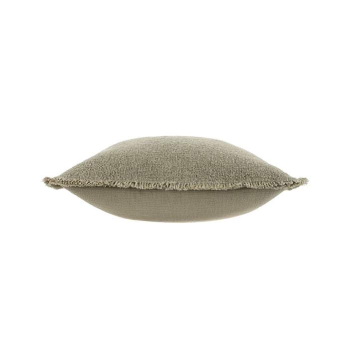 Fringed Boucle Pillow | Sage Grey