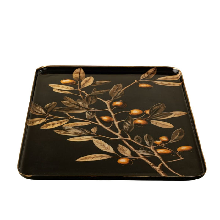 Golden Olive Enameled Tray
