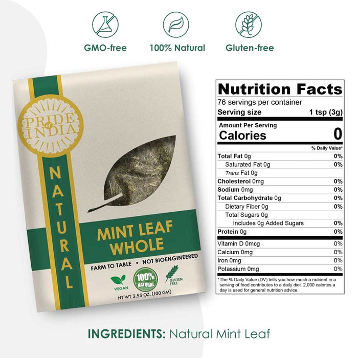 Gourmet Mint Leaf Whole - Pride Of India