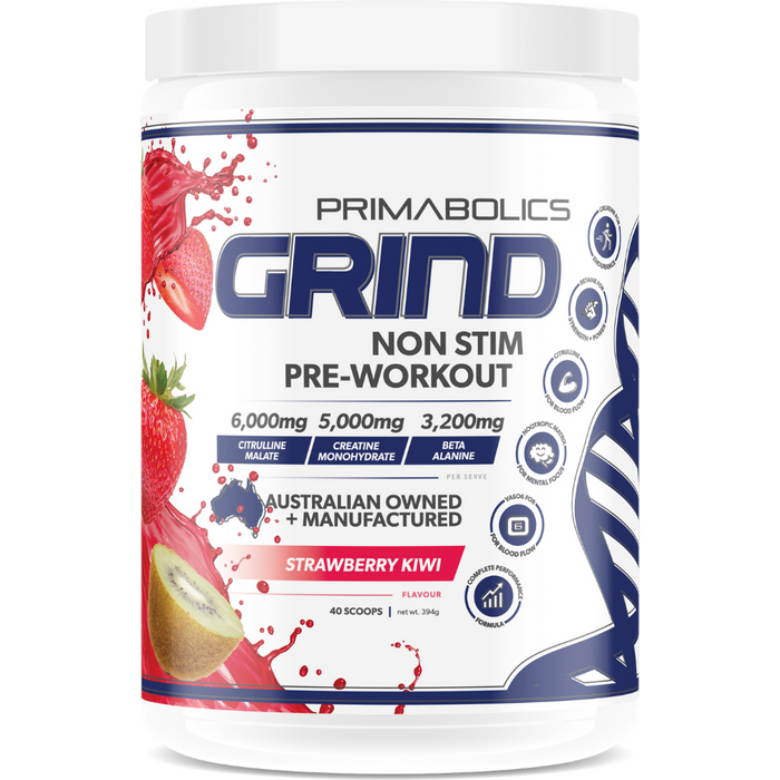 Grind non stimulant pre workout formula 30 serves by Primabolics