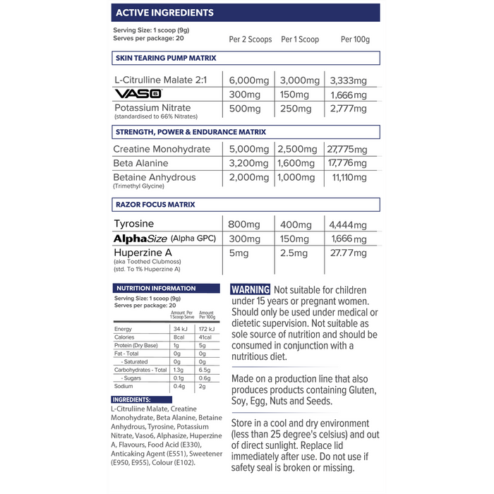 Grind non stimulant pre workout formula 30 serves by Primabolics